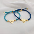 Star Of David Heart Bracelet - Cord Edition