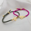 Star Of David Heart Bracelet - Cord Edition