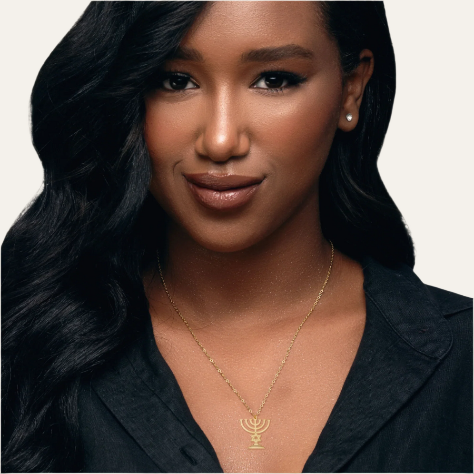 Menorah Necklace With Star Of David