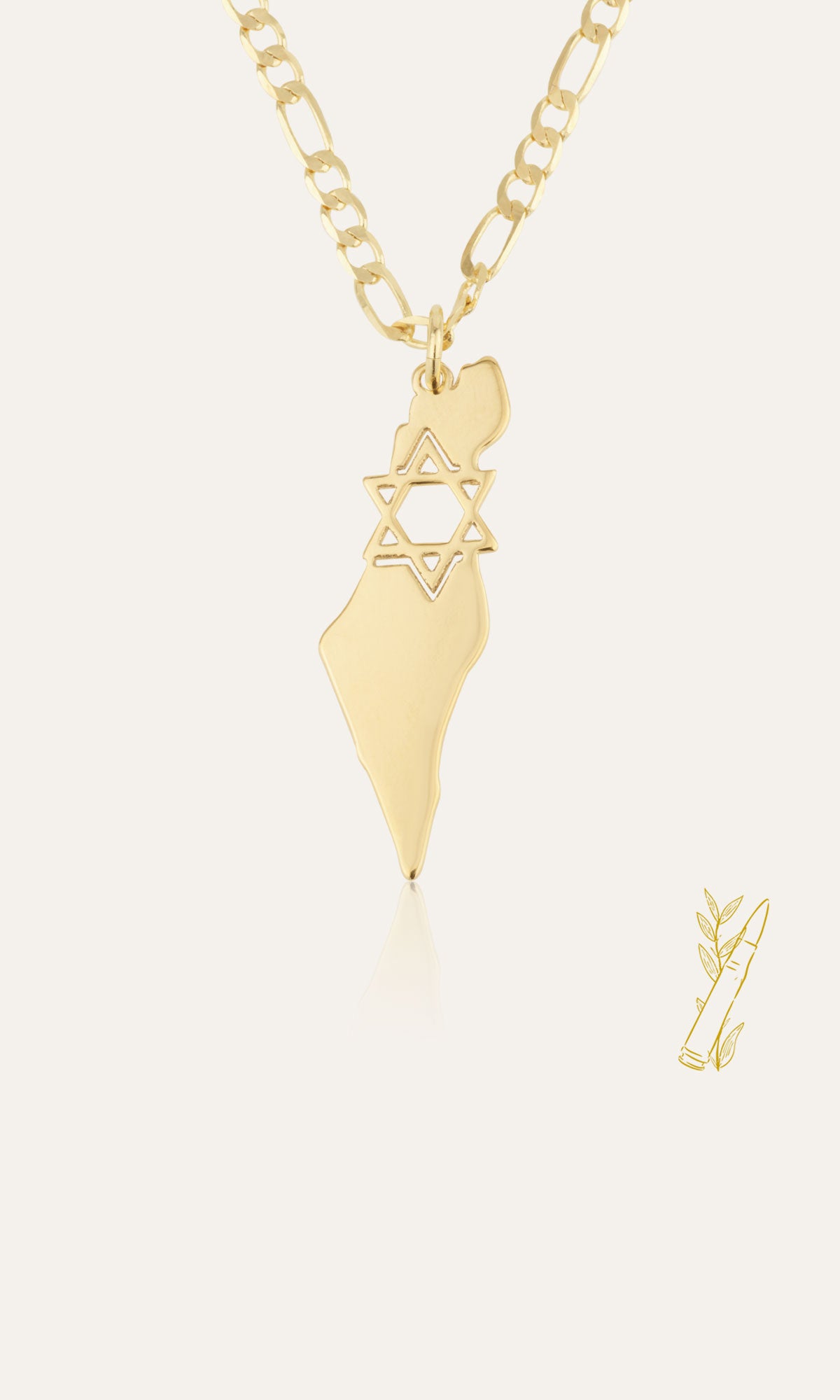 Israel Necklace With Star Of David - Shells of Hope Collection
