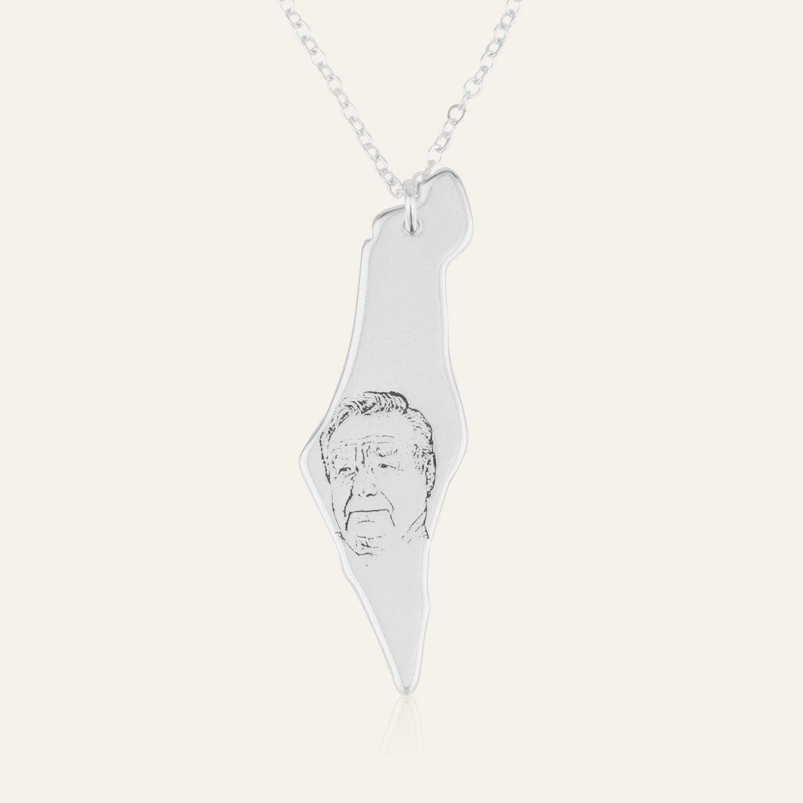 Map of Israel Necklace - Engraved Photo Edition