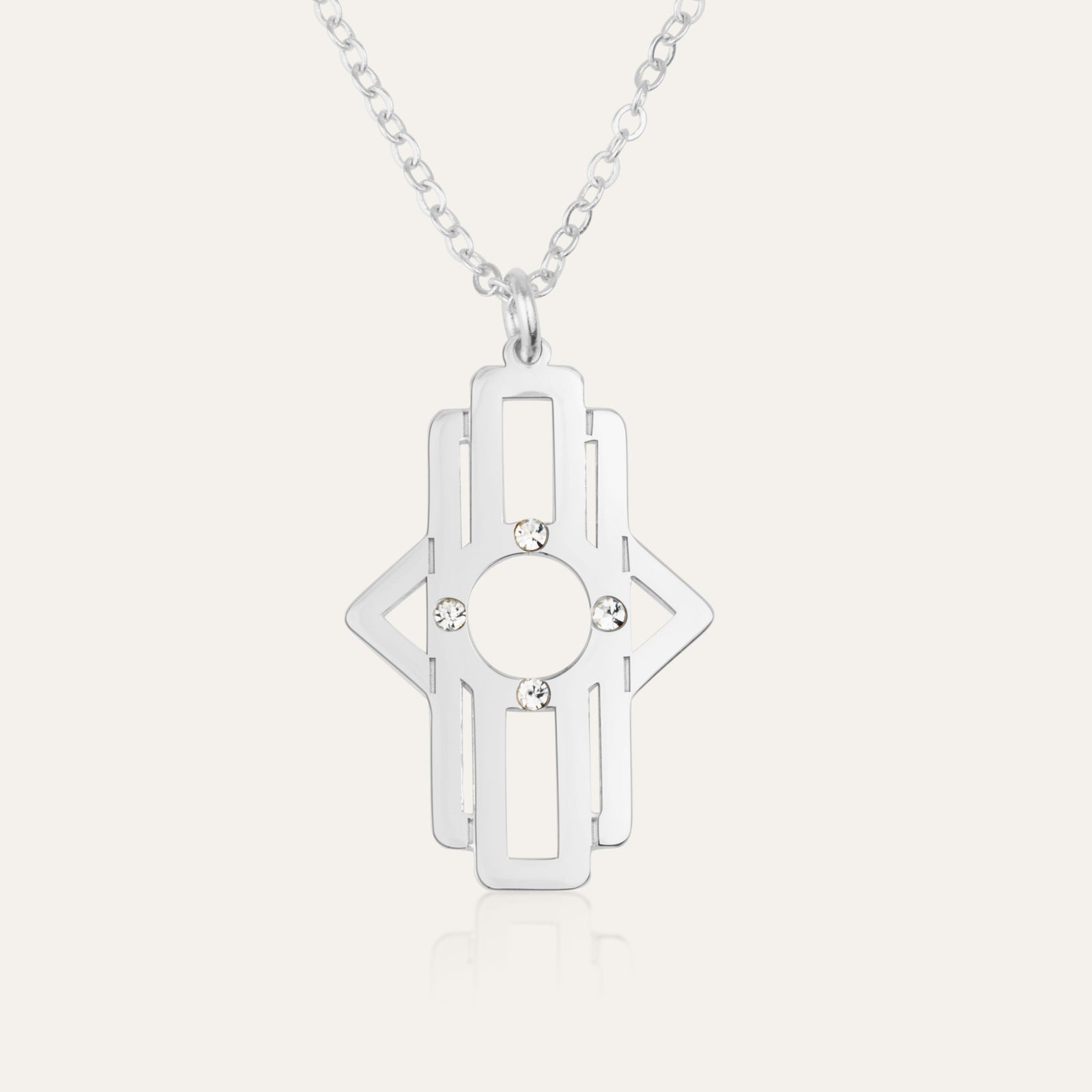 Hamsa Necklace - Shells of Hope Collection | Diamonds Edition
