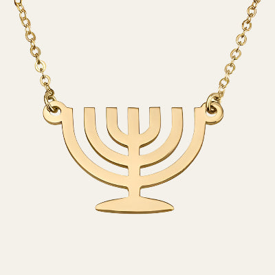Jewish Menorah Necklace - Beleco Jewelry