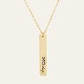 Hebrew Name Necklace - Solid Vertical Bar