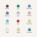 Hebrew Name Necklace - Birthstone Disk Edition