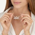 Hebrew & English Double Name Necklace