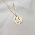 Star Of David Necklace - Birthstone Disk Edition