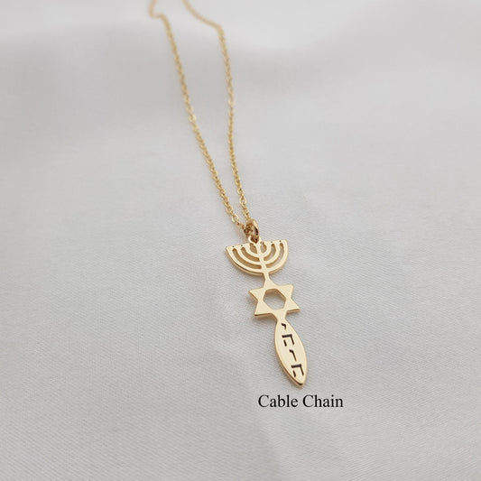 Star of David Necklace - Sacred Menorah
