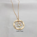 Star Of David Necklace - Names & Birthstones Edition