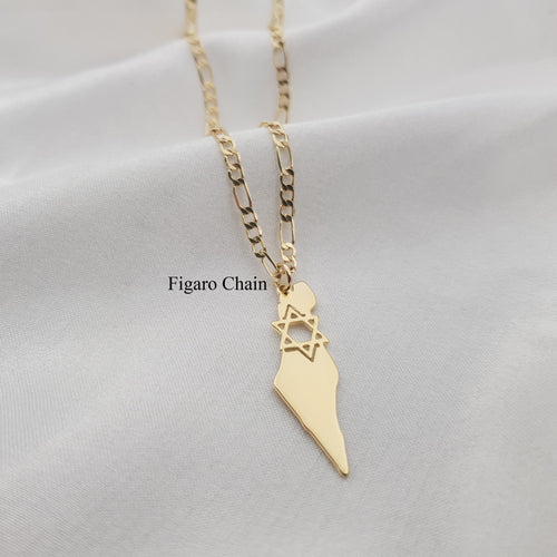 Israel Necklace With Star Of David