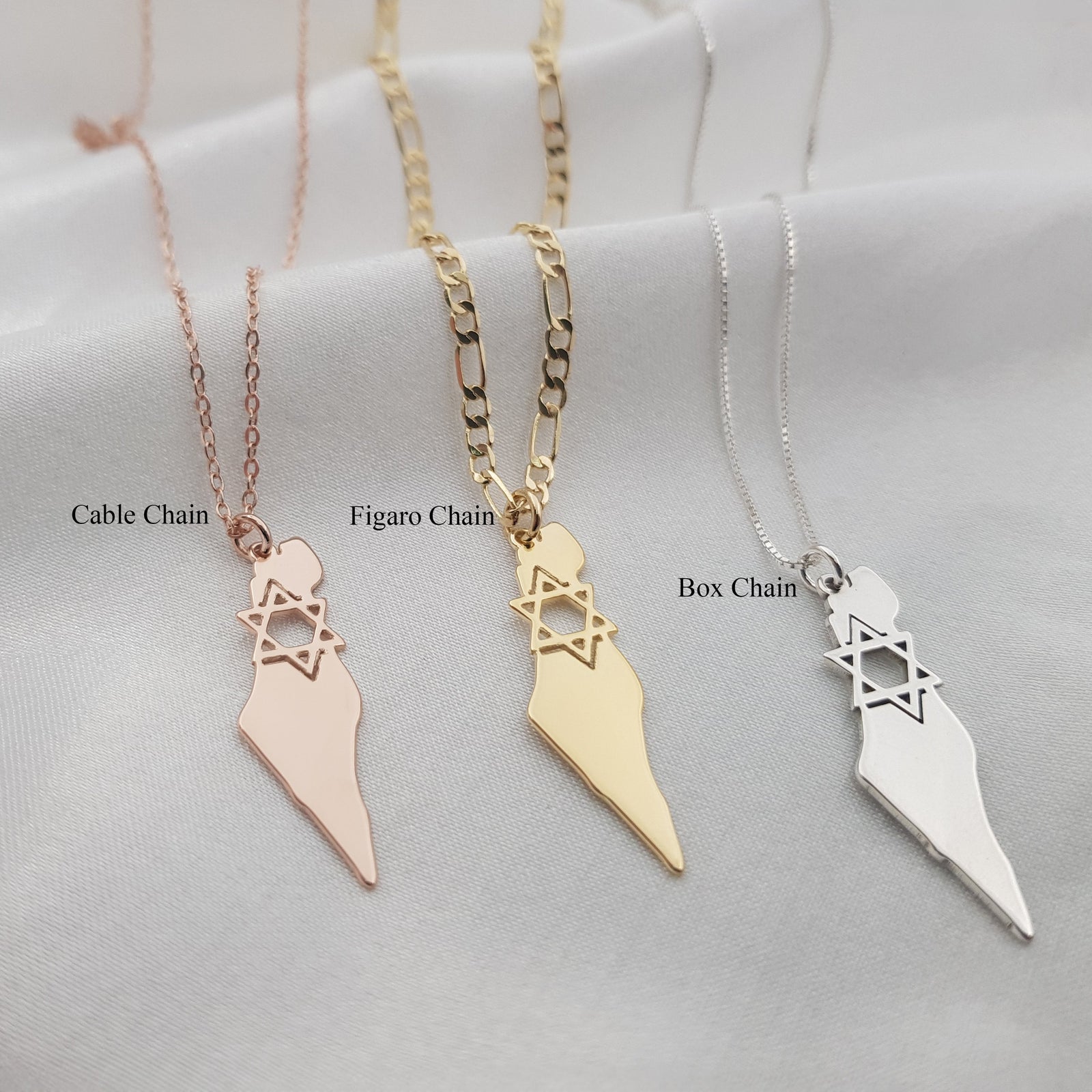 Israel Necklace With Star Of David