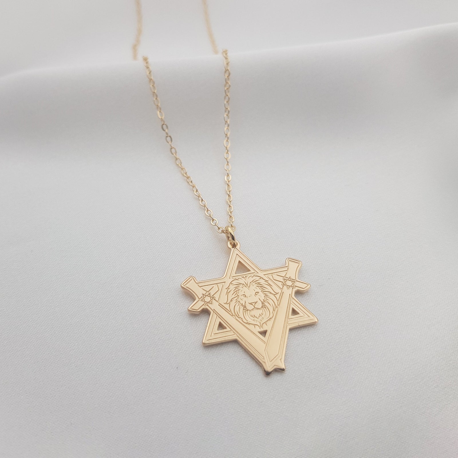 Star of David Necklace - Rising Lion