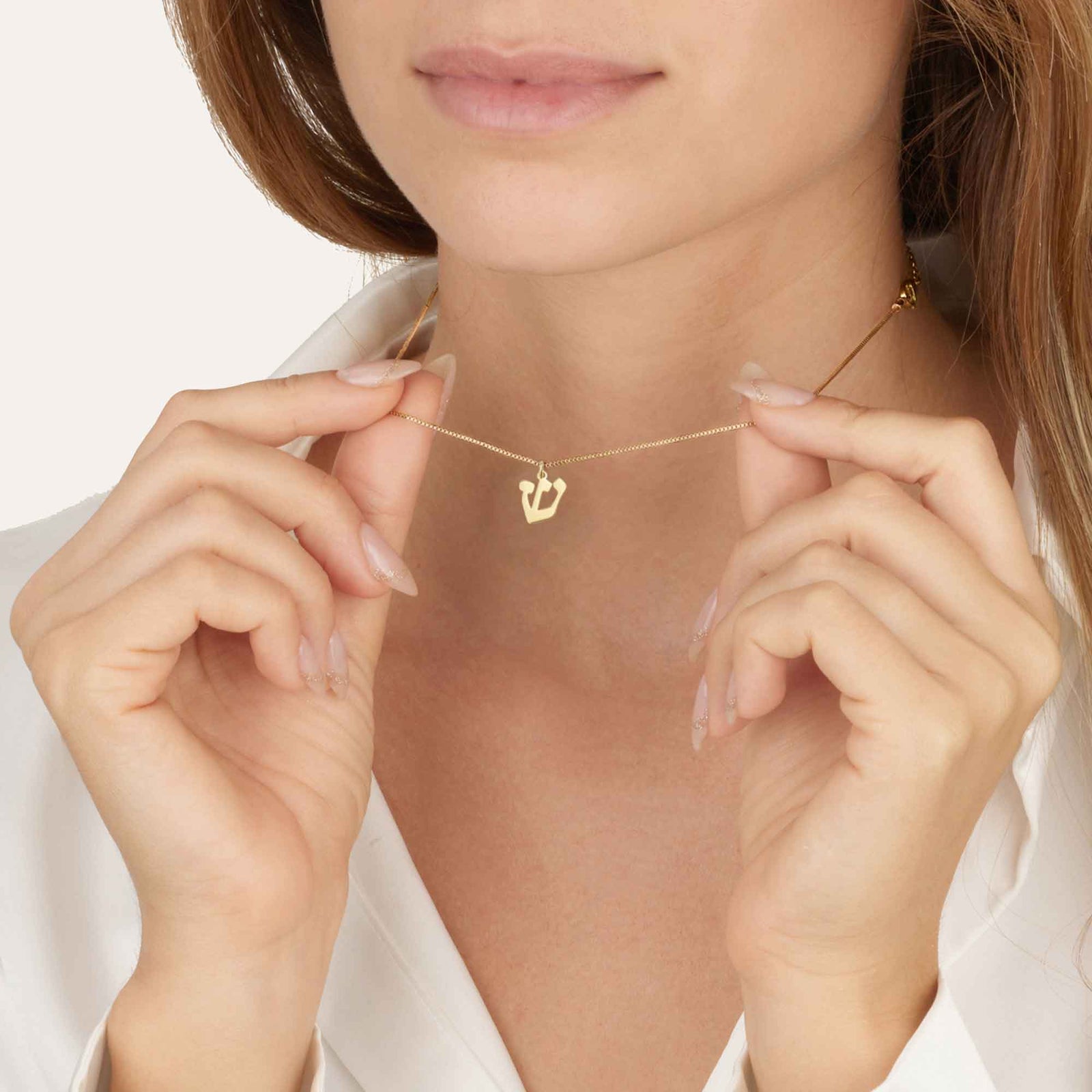 Hebrew Name Initial Necklace