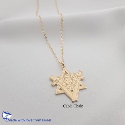 Star of David Necklace - Rising Lion