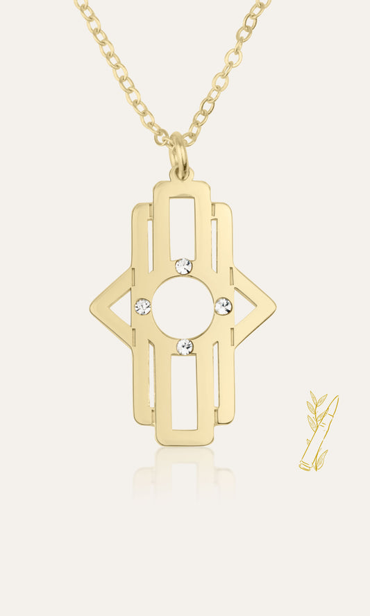 Hamsa Necklace - Shells of Hope Collection | Diamonds Edition