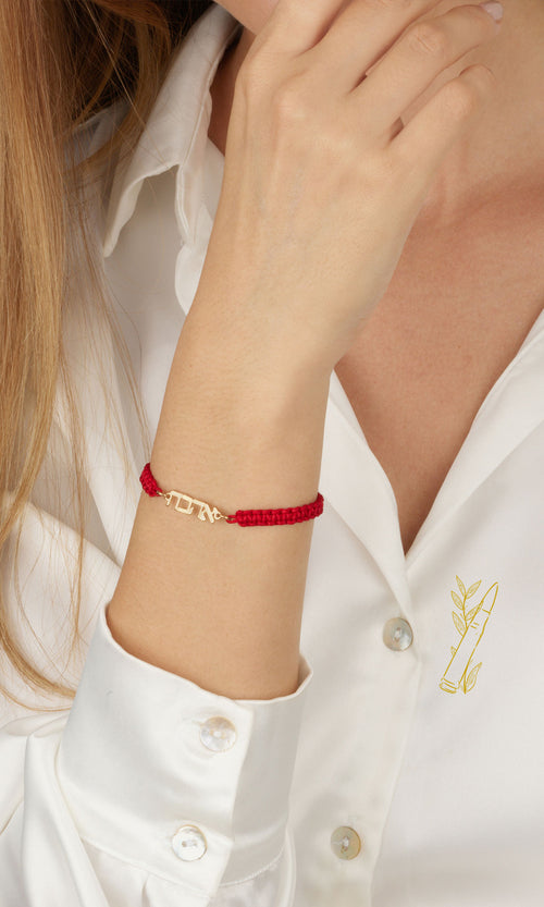 Macrame Hebrew Name Bracelet - Shells of Hope Collection