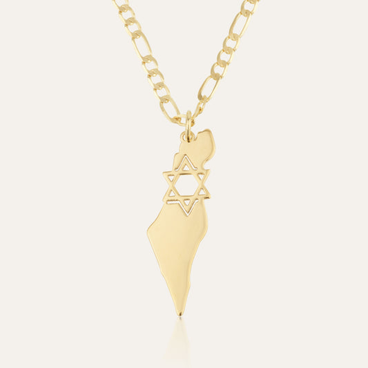 Israel Necklace With Star Of David