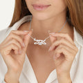 Hebrew Name Necklace With Evil Eye - Beleco Jewelry