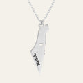 Israel Map Necklece With Hebrew Name - Beleco Jewelry
