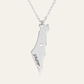 Israel Map Necklece With Hebrew Name - Beleco Jewelry