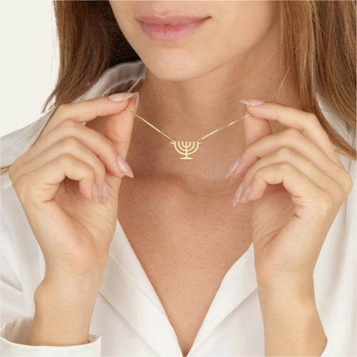 Jewish Menorah Necklace - Beleco Jewelry